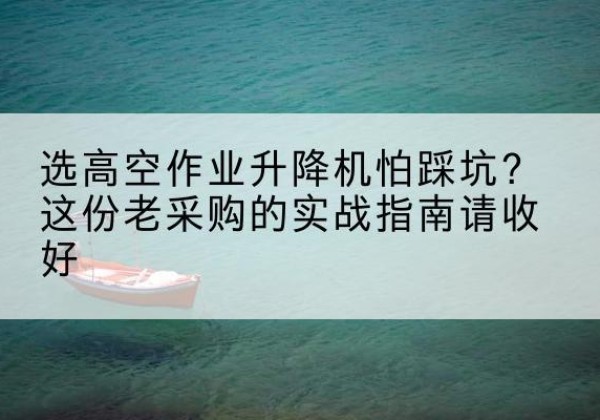 葫芦岛高空作业升降机厂家推荐-选高空作业升降机怕踩坑？这份老采购的实战指南请收好