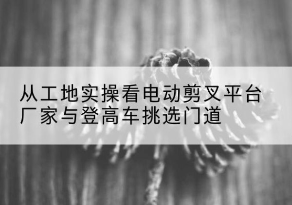 葫芦岛电动剪叉升降平台厂家-从工地实操看电动剪叉平台厂家与登高车挑选门道